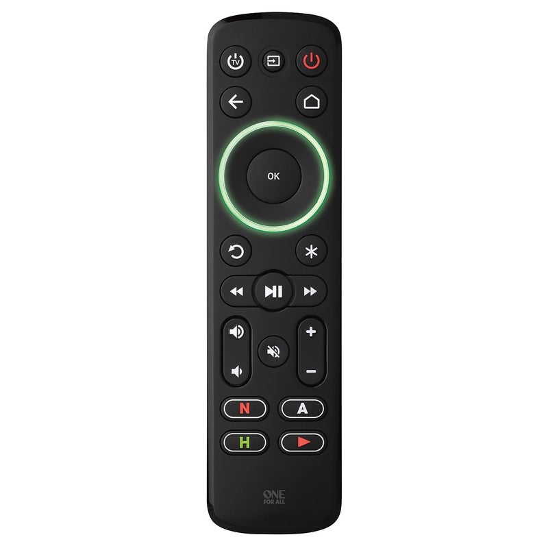 One For All Streamer Remote (New, in Retail Packaging) â€“ Controls up to 3 Devices - (IR) - Control Your Streamer Box, TV and Sound bar â€“ Learning Feature - Backlit Keys - Black â€“ URC7935 - Image 3